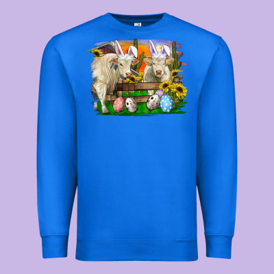Premium Sweatshirt Easter Farm Cows Bunny Ears And Eggs