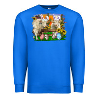 True Royal Easter Farm Cows Bunny Ears And Eggs Premium Sweatshirt - RanaPortraitStore