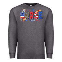 Charcoal Heather American nurse Premium Sweatshirt - Zillion Design Studio