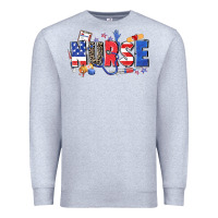 Heather Grey American nurse Premium Sweatshirt - Zillion Design Studio