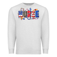 Oatmeal Heather American nurse Premium Sweatshirt - Zillion Design Studio