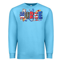 Ocean Blue American nurse Premium Sweatshirt - Zillion Design Studio