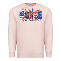 Pale Pink American nurse Premium Sweatshirt - Zillion Design Studio