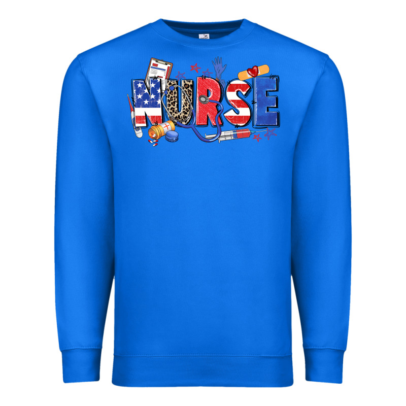 American Nurse Premium Sweatshirt by Zillion Design Studio | Teevron