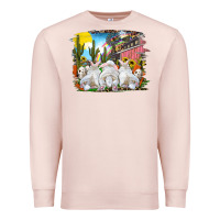 Pale Pink Easter Farm With Bunnies Premium Sweatshirt - RanaPortraitStore