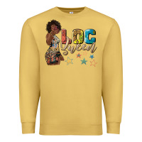 Antique Gold afro woman loc queen Premium Sweatshirt - texasbilliewilder
