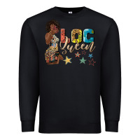 Black afro woman loc queen Premium Sweatshirt - texasbilliewilder