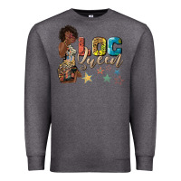 Charcoal Heather afro woman loc queen Premium Sweatshirt - texasbilliewilder