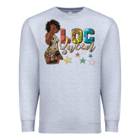 Heather Grey afro woman loc queen Premium Sweatshirt - texasbilliewilder