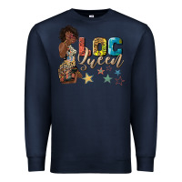 Navy afro woman loc queen Premium Sweatshirt - texasbilliewilder