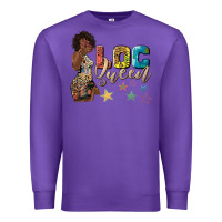 Purple afro woman loc queen Premium Sweatshirt - texasbilliewilder