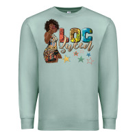 Seafoam afro woman loc queen Premium Sweatshirt - texasbilliewilder