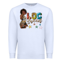 White afro woman loc queen Premium Sweatshirt - texasbilliewilder