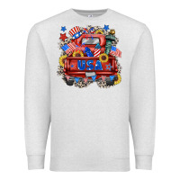 Oatmeal Heather usa truck Premium Sweatshirt - Zillion Design Studio