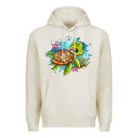 Oatmeal Heather ocean with turtle Premium Hoodie - AdoDesignShop