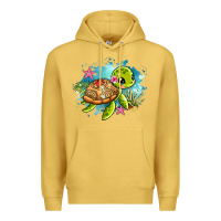 Antique Gold ocean with turtle Premium Hoodie - AdoDesignShop
