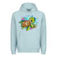 Blue Mist ocean with turtle Premium Hoodie - AdoDesignShop