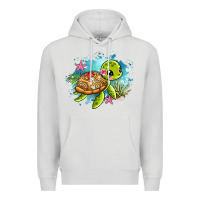 Dove Grey ocean with turtle Premium Hoodie - AdoDesignShop