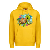 Lemon ocean with turtle Premium Hoodie - AdoDesignShop