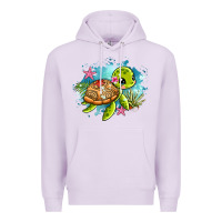 Lilac ocean with turtle Premium Hoodie - AdoDesignShop
