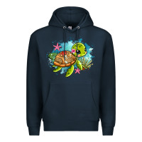 Navy ocean with turtle Premium Hoodie - AdoDesignShop