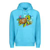 Ocean Blue ocean with turtle Premium Hoodie - AdoDesignShop