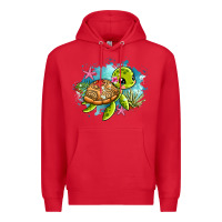 Red ocean with turtle Premium Hoodie - AdoDesignShop
