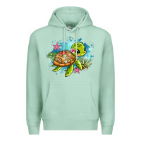 Seafoam ocean with turtle Premium Hoodie - AdoDesignShop