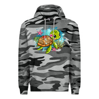 Slate Camo ocean with turtle Premium Hoodie - AdoDesignShop