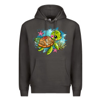 Smoke ocean with turtle Premium Hoodie - AdoDesignShop