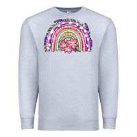 Heather Grey Easter Floral Spring Rainbow Premium Sweatshirt - RanaPortraitStore