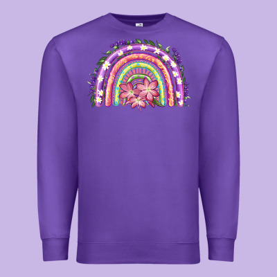 Premium Sweatshirt Easter Floral Spring Rainbow
