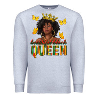 Heather Grey beautiful black queen Premium Sweatshirt - texasbilliewilder