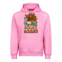 Fuchsia Pink thankful grateful blessed turkey Urban Hoodie - Artiststas