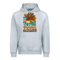 Heather Grey thankful grateful blessed turkey Urban Hoodie - Artiststas