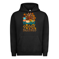Pigment Black thankful grateful blessed turkey Urban Hoodie - Artiststas