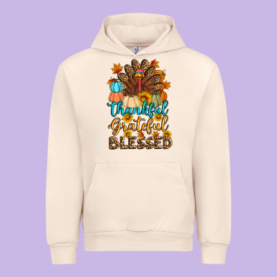 Thankful Grateful Blessed Turkey Urban Hoodie Designed By Artiststas