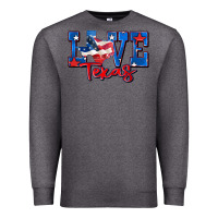 Charcoal Heather love texas map Premium Sweatshirt - Zillion Design Studio