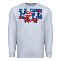 Heather Grey love texas map Premium Sweatshirt - Zillion Design Studio