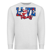Oatmeal Heather love texas map Premium Sweatshirt - Zillion Design Studio