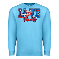 Ocean Blue love texas map Premium Sweatshirt - Zillion Design Studio
