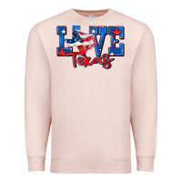 Pale Pink love texas map Premium Sweatshirt - Zillion Design Studio