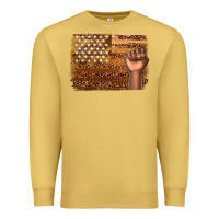 Antique Gold American melanin flag Premium Sweatshirt - texasbilliewilder