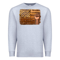 Heather Grey American melanin flag Premium Sweatshirt - texasbilliewilder