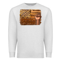 Oatmeal Heather American melanin flag Premium Sweatshirt - texasbilliewilder