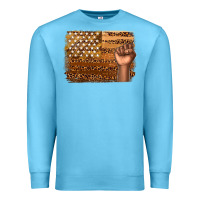 Ocean Blue American melanin flag Premium Sweatshirt - texasbilliewilder