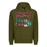 Army Green it takes a lot of sparkle to be a cna Premium Hoodie - JahusDesignShop