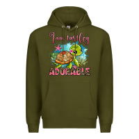 Army Green i am turtley adorable Premium Hoodie - AdoDesignShop