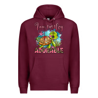 Burgundy i am turtley adorable Premium Hoodie - AdoDesignShop