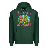 Sports Green i am turtley adorable Premium Hoodie - AdoDesignShop